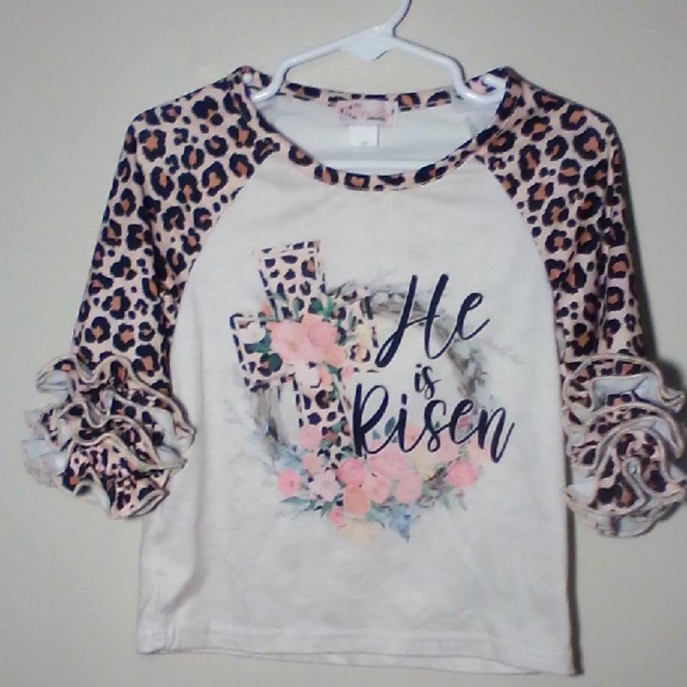 Stylish Kids Long Sleeve Top with Leopard Accents